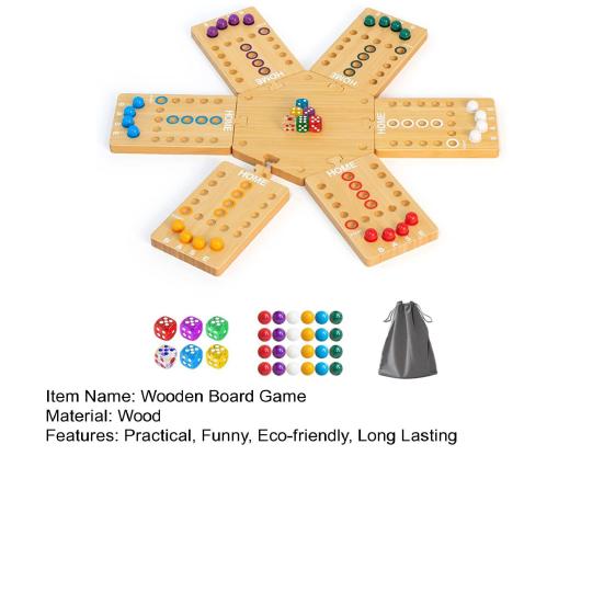 Marble Board Game Kit Eco-friendly Compact Portable Easy to Use Classic Strategy Wooden Board Game Entertainment Tool