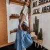 25th Anniversary Bohemian A-line Tiered Denim Midi Skirt