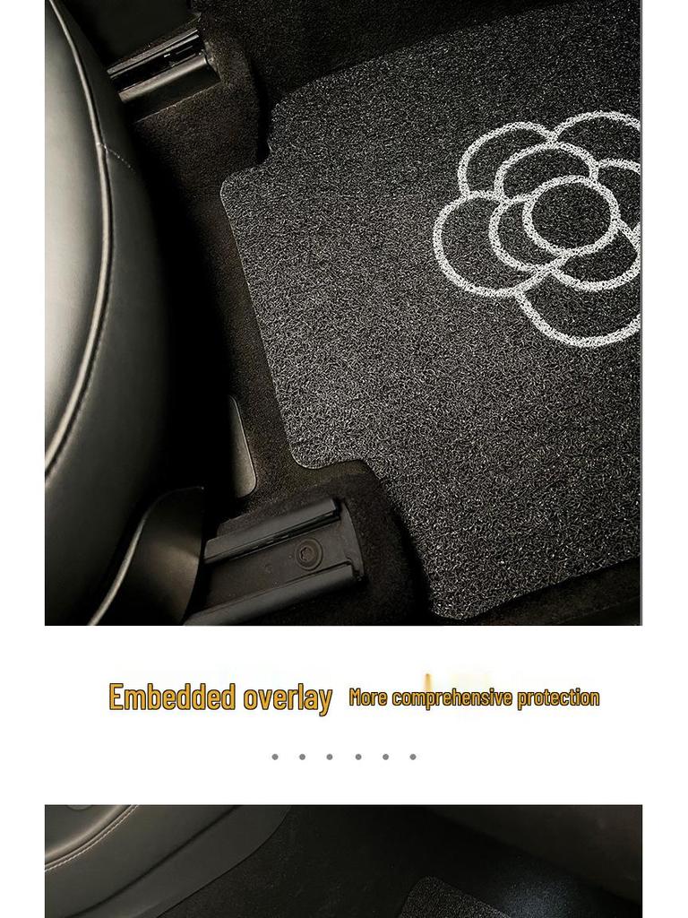Tesla Model 3 & Model Y Custom Silk Ring Non-Slip Floor Mats - Full Surround Interior Foot Pads