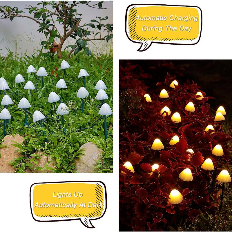 LED Solar String Light Garden Decoration Mushroom Lights IP65 Waterproof Garland Patio Decor Outdoor Solar Lights Fairy Light