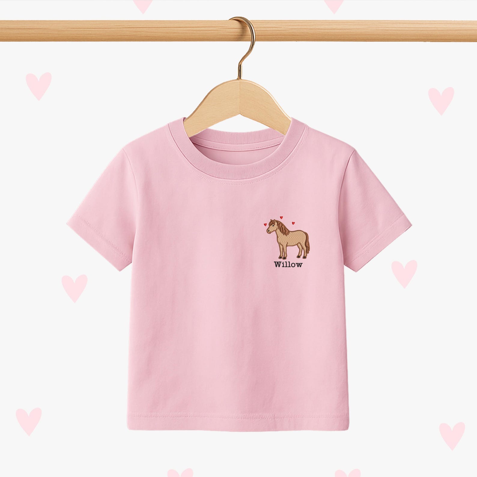 Horse Kids T-shirt: Embroidered Pony Personalized Clothing 140