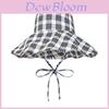 Sun Hat With Wide Brim And Grid Printing Design For Sun Protection Outdoor Casual Summer