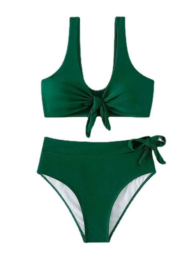 Sexy Set Bikini Micro Costume da Bagno Donna 2025 Monocolore Scollo a V Due Pezzi Costume da Bagno Spiaggia Nuoto Costume da Bagno Monokini Biquini Uscita