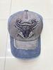 Pure cotton washed coating baseball hat cow head embroidered flower hat word sunshade duck tongue trendy and versatile