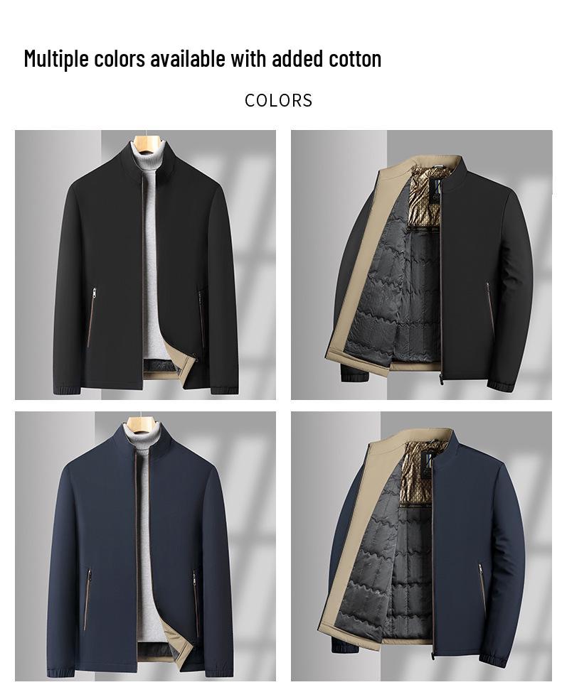 Men's Plus Velvet Thick Cotton Jacket for Autumn/Winter – Middle-aged & Elderly