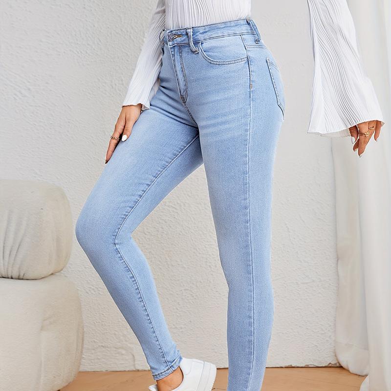 Women’s Light Blue Jeans: Fashionable and Distinctive Women’s Stretch Slim-Fit Skinny Jeans S небесно-голубой