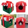 Christmas Cat Cave Christmas Cat Houses For Indoor Cats Kitten Cat House Christmas Gift Box Shape Square Pet Nest