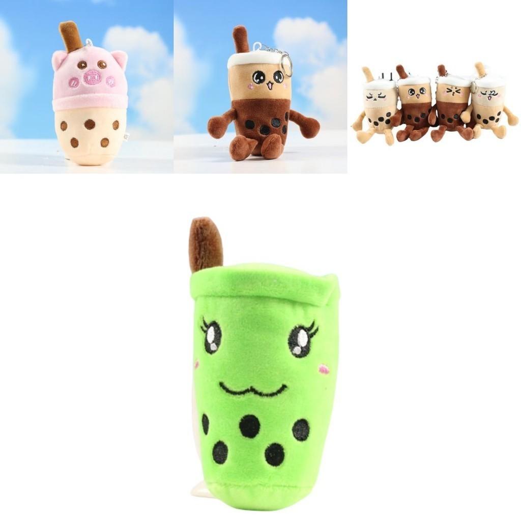 Pluszowa zawieszka do kluczy Bubble Tea, uroczy kubek Boba z wyrazem twarzy, kreskówkowa lalka, miękki prezent