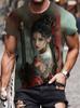 Men's T-Shirt Anime Samurai Girl 3D Print T Shirt Fashion Men Women Loose Casual Top Japanese Korean Style Street Trend Tee