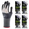 Showa Gloves Bulk Work Gloves 381 Micro Grip Set of 4 Fit Purchase No. Gray, Large, Pairs, Bag-Packed, Non-Slip, Maintenance, DIY,