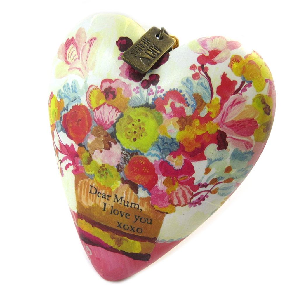 Les Trésors De Lily [P1142] - Objet de décoration 'Art Hearts' multicolore (Dear Mum I Love You) - 10x8. 5x3. 5 cm