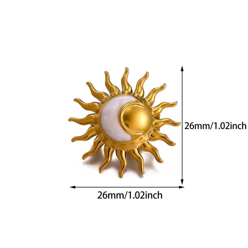 1 Pezzo Spilla Decorativa Fiore di Sole a Spirale Geometrica Colore Oro Elegante Spilla da Donna Acciaio Inossidabile Impermeabile Gioielli per Festa Matrimonio