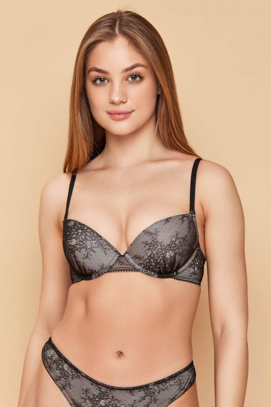 

Бюстгальтер із ущільненою чашкою Anabel Arto (81394) 75C прозорий колір чорний