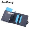 New Card Bag, Male, European and American Retro Side Push Elastic Card RFID Card Box, Simple Buckle, Anti-magnetic Card Cover