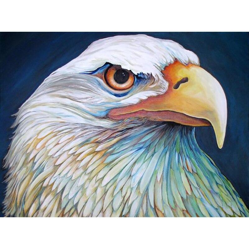 New 5D DIY Diamond Painting Eagle Head Diamond Embroidery Animal Cross Stitch Full Round Drill Home Decor Manual Art Gift