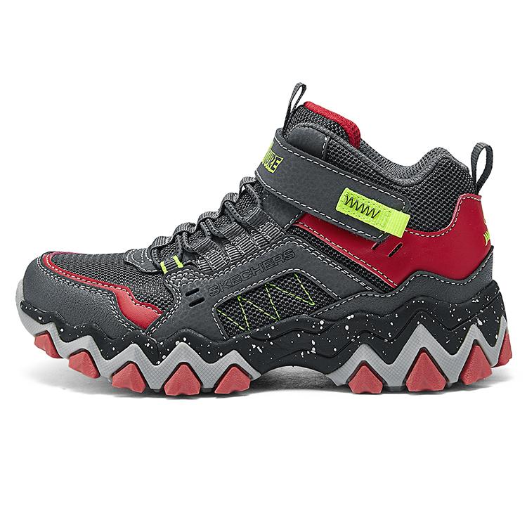 Skechers Kids Trendy Versatile Slip-Resistant Durable High-Top Boots Kids boots Charcoal Red 406415L-CCRD 31