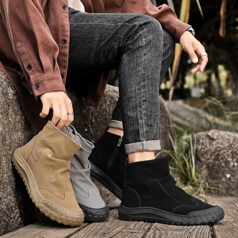 Classic Men's High Top Boots Ankle Boots, Anti Slip Soles Outdoor Work Shoes for Spring and Summer, Chelsea Boots Designer Shoes