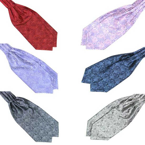 Men's Classic Colorful Silky Satin Wedding Banquet Necktie Cravat Ascot Tie