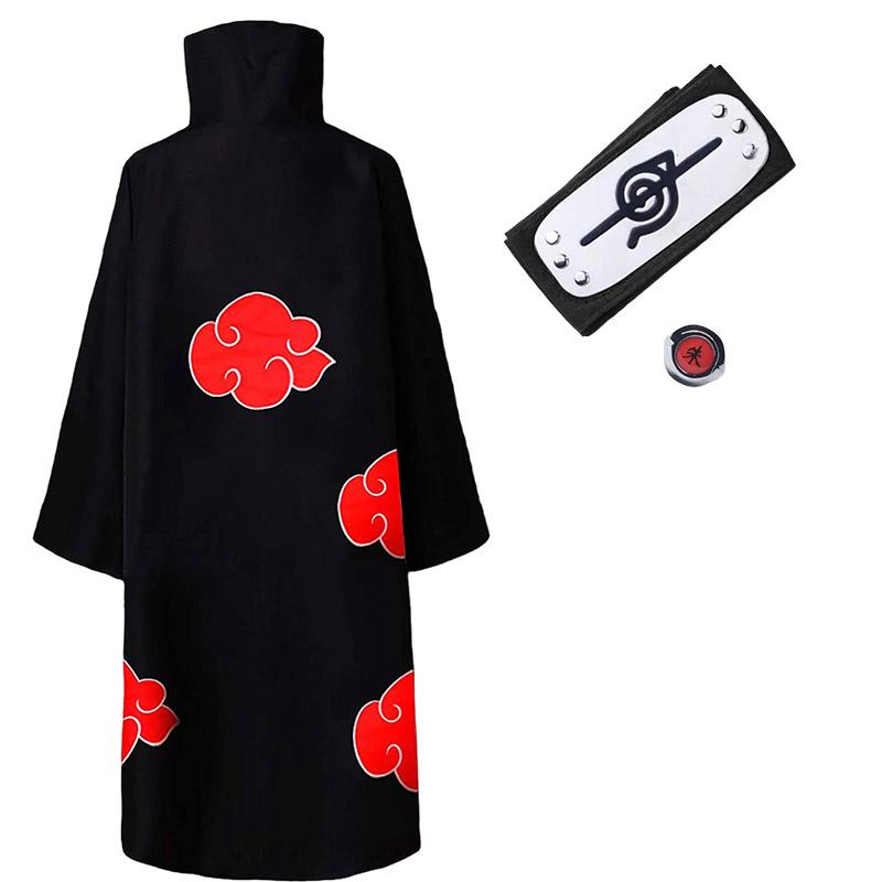 Bilibili Anime Akatsuki Deidara Cosplay Kostuum Uchiha Itachi Rode Wolk Mantel Gewaad Mantel Hoofdband Accessoires Halloween Kleding