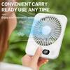 Portable Desktop Mini Handheld Mute Table Fan With Power Display 5 Speeds Adjustable Cooling Foldable Desk Fan