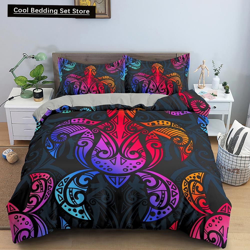 Sjøskilpadde Dynetrekksett Putetrekk Havdyr Skilpadde Sengetøysett Queen Twin Barn Hjemmetekstiler Kart Korall Dynetrekk King