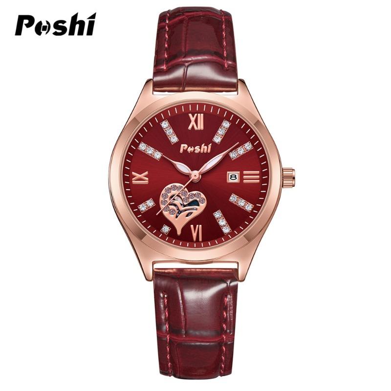 Poshi s new waterproof luminous women s watch schoolgirl steel belt calendar watch