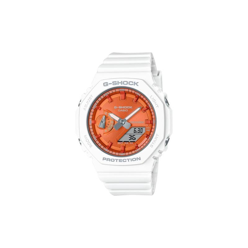 Casio LCD/pointer Dual Display Series, Waterproof and Shockproof Movement, Quartz, Resin Strap, , Same Style for Men an GMA-S2100WS-7APRGA-2100WS-7APR