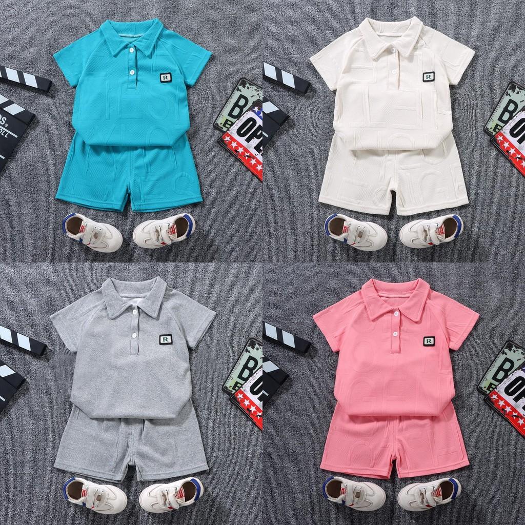 Childrens Summer Polo Shirt And Shorts Set With Soft Polyester Fabric For Ages 3 To 8