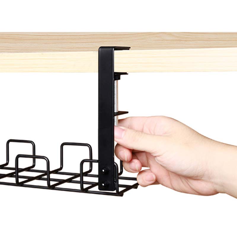 Under pulten Wire Organizer Wire Management Skuff Under bordet Kabelhåndteringsstativ, 16" No-Drill Kabelhåndtering for stående skrivebord