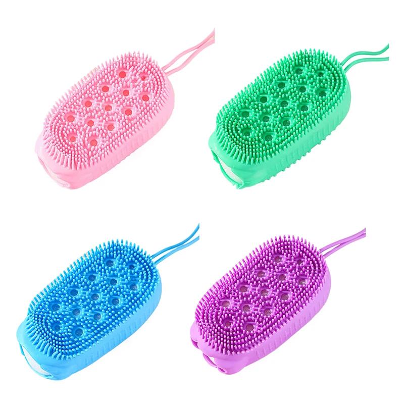 Scrubber de corp din silicon pentru duș Scrub exfoliant Burete pentru baie cu bule Perie de masaj Dispozitiv de curățare pentru curățarea pielii Accesorii pentru baie