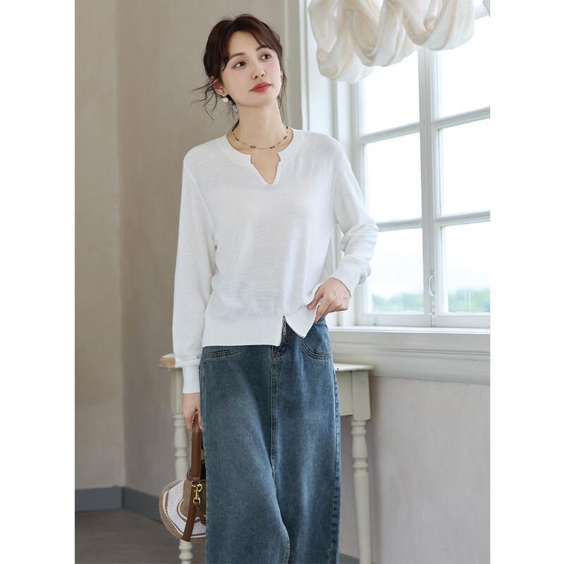 Mokana Women's MKNJD2742 Versatile Long Sleeve Knit Top