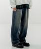 EZKATON Smoked Wide Denim Pants Vintage Blue Kmlp6669
