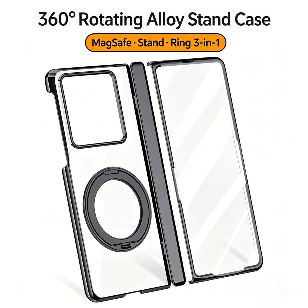 Applicable To Motorola MotoRazrFold2026 Mobile Phone Case 360 Rotating Magnetic Suction Bracket Transparent Full Envelope