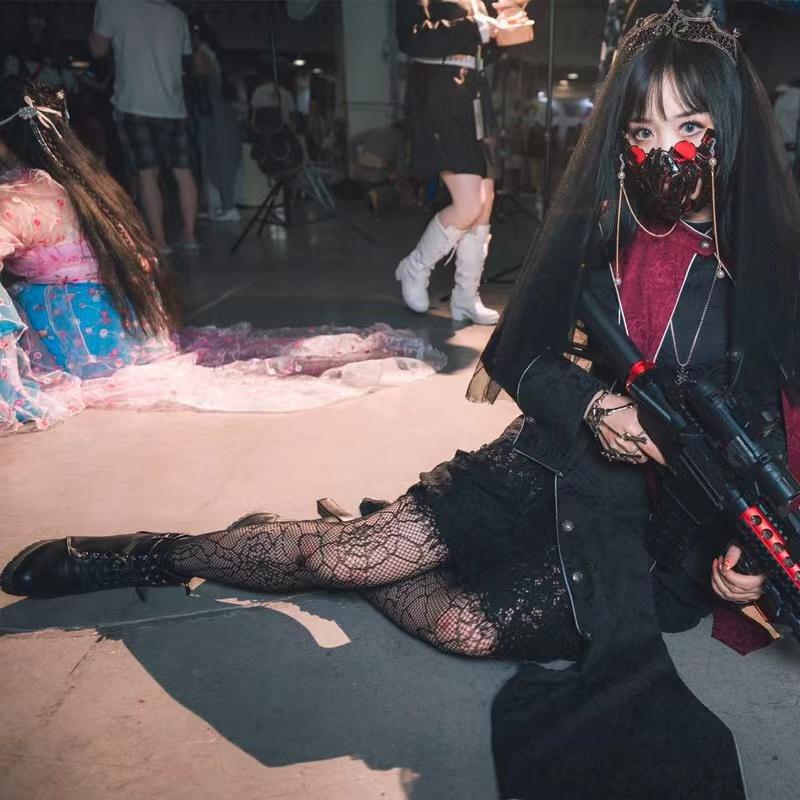 Sexy Netzstrümpfe Schwarz Lolita Body Hohe Socken Kawaii Lange Netzstrumpfhosen Netzstrumpfhosen Dessous Haut JK Taille Strumpfwaren