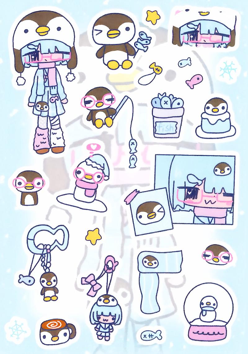 

Cute Animal Sticker Set - Kawaii Cat, Puppy, Bunny Cartoon Decals for Journal/Diary