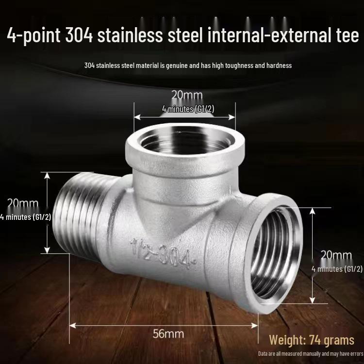 Oțel Inoxidabil Tee Cot Reductor cu Filet Interior: Accesoriu conductă instalații sanitare 6 puncte la 4 puncte