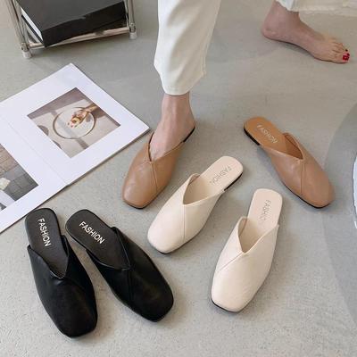 Mezze pantofole con punta chiusa Pantofole da esterno da donna Semi pantofole senza tacco Scarpe Mocassini Sandali Muller