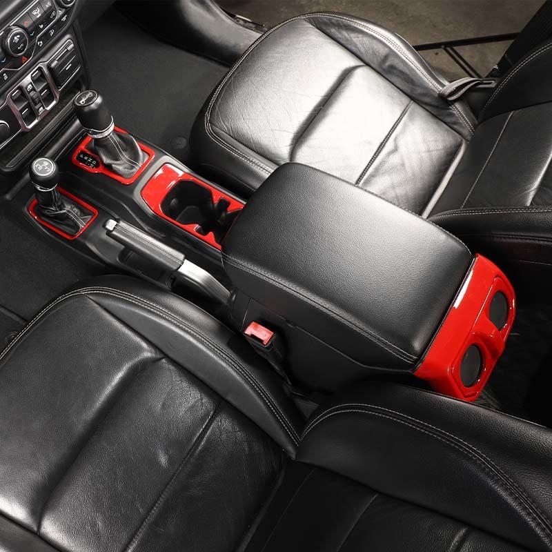 ABS Car Gear Shift Decoration Front Cup Holder Window Switch Cover For Jeep Wrangler JL 2018 Up For JT Gladiator Interior Accessories