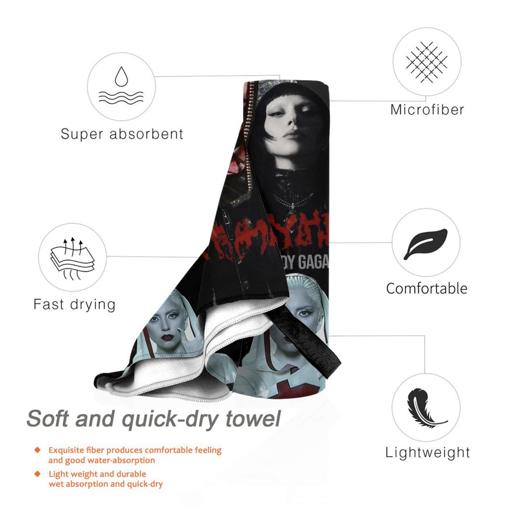Lady Gaga Mayhem Album Beach Towel Soft Microfiber Quick Dry Absorbent Quick Towels For Bath
