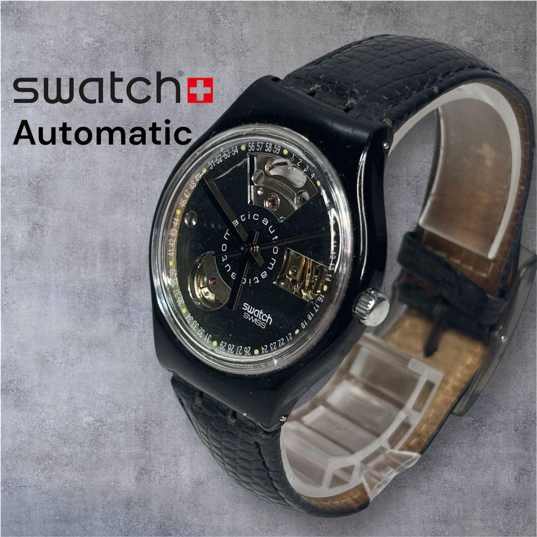Used Rare Swatch BLACK MOTION first generation automatic 1991
