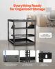 10U Open Frame Network Rack, 585 mm Depth, Wall Mounted or Floor Standing Server Rack, Heavy Duty 4 Post, with Vented Shelves & Mounting Hardware,