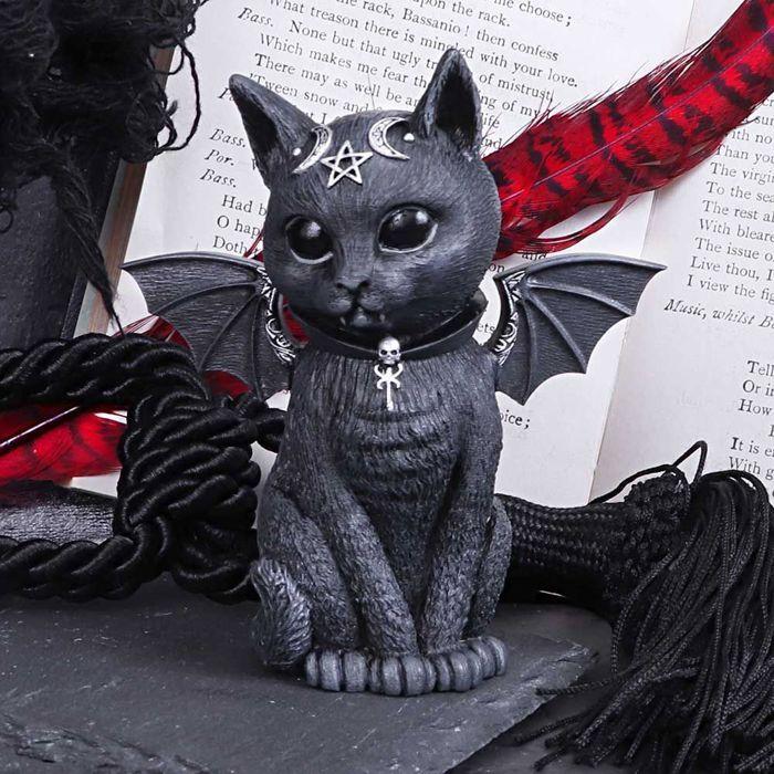 Objet décoratif - grindstore - malpuss winged occult cat - blanc - plastique - intérieur