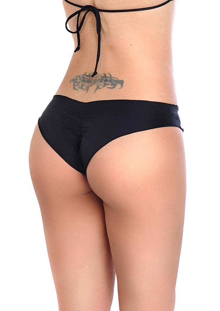 Swimsuit Reversible Ripple Bottom Bikini [Sanas] (L, (PT) Black)