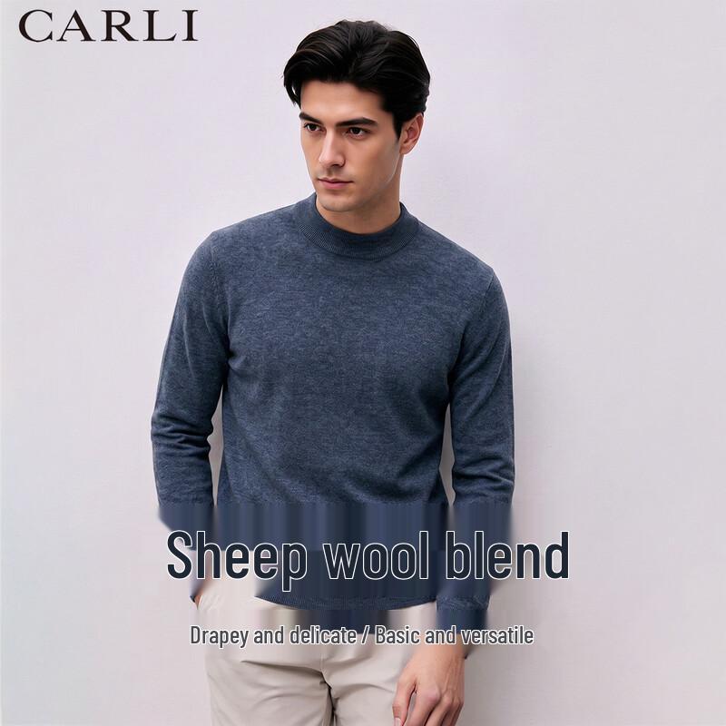 CARLI Men's Lamb Wool Blend Casual Knit Sweater
