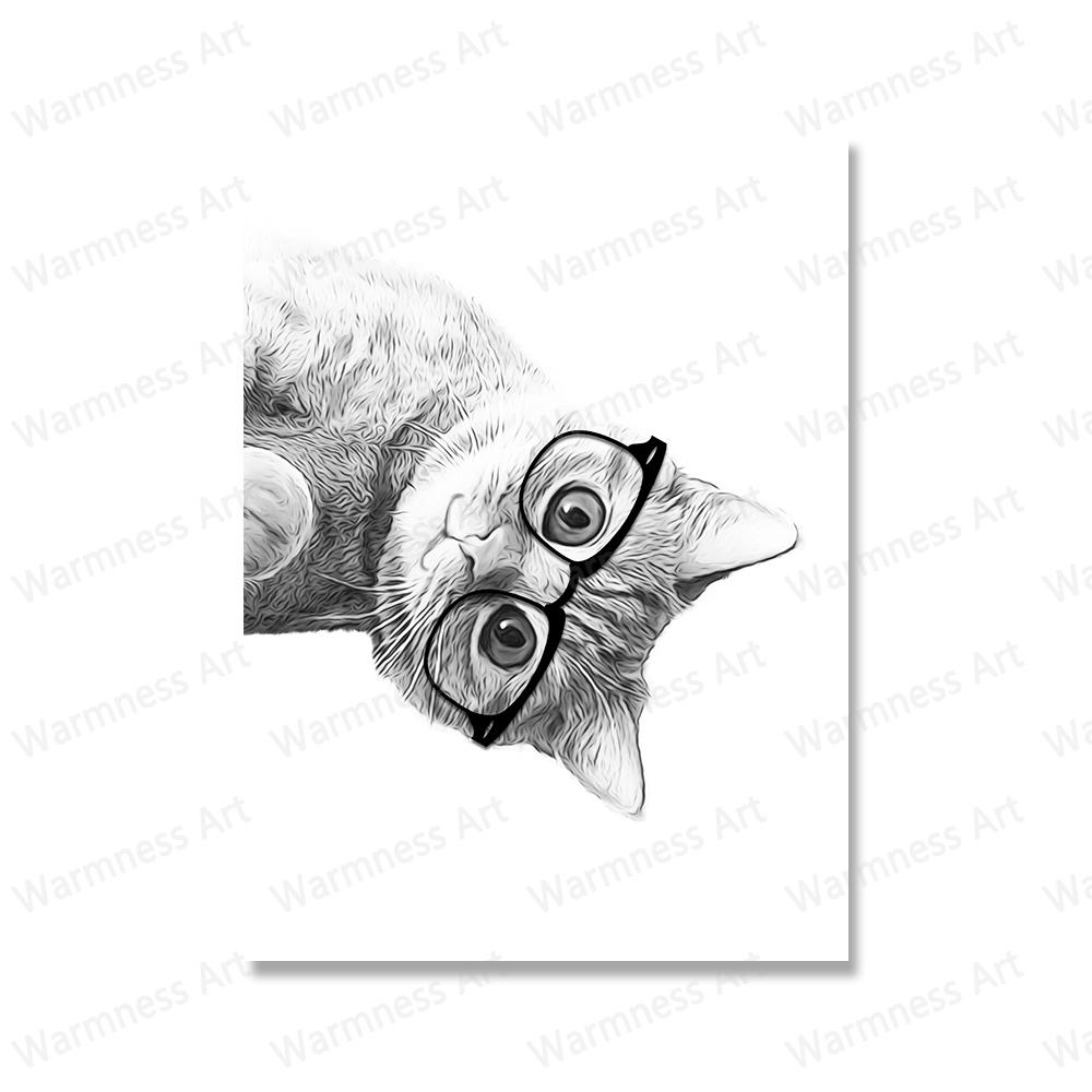 Animals Shark Pig Donkey Cat In Toilet Reading Newspaper Poster Canvas Painting Print Funny Wall Art Picture Kids Bathroom Decor