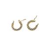 Autumn/Winter Crystal Hoop Earrings: High-End Retro Luxury Full Diamond Design for Women - Versatile and Chic.