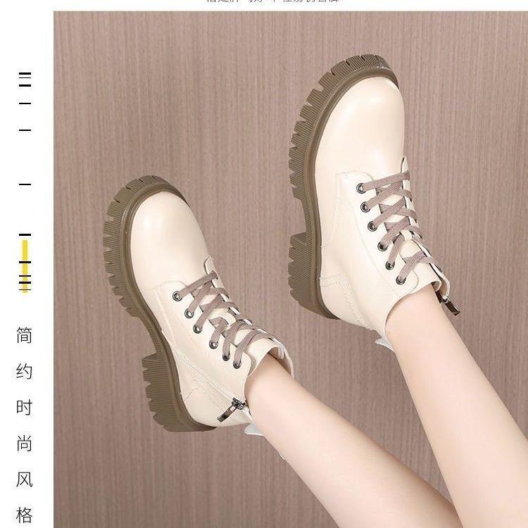 Leather platform Martin boots women's British style 2025 new spring and autumn single boots versatile casual winter short boots