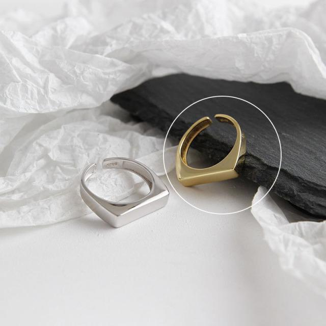 ANENJERY Damenmode-Schmuck, bezaubernder unregelmäßiger Ketten-geometrischer Ring, offener Goldring für Damen und Herren, Party-Geschenk-Accessoires