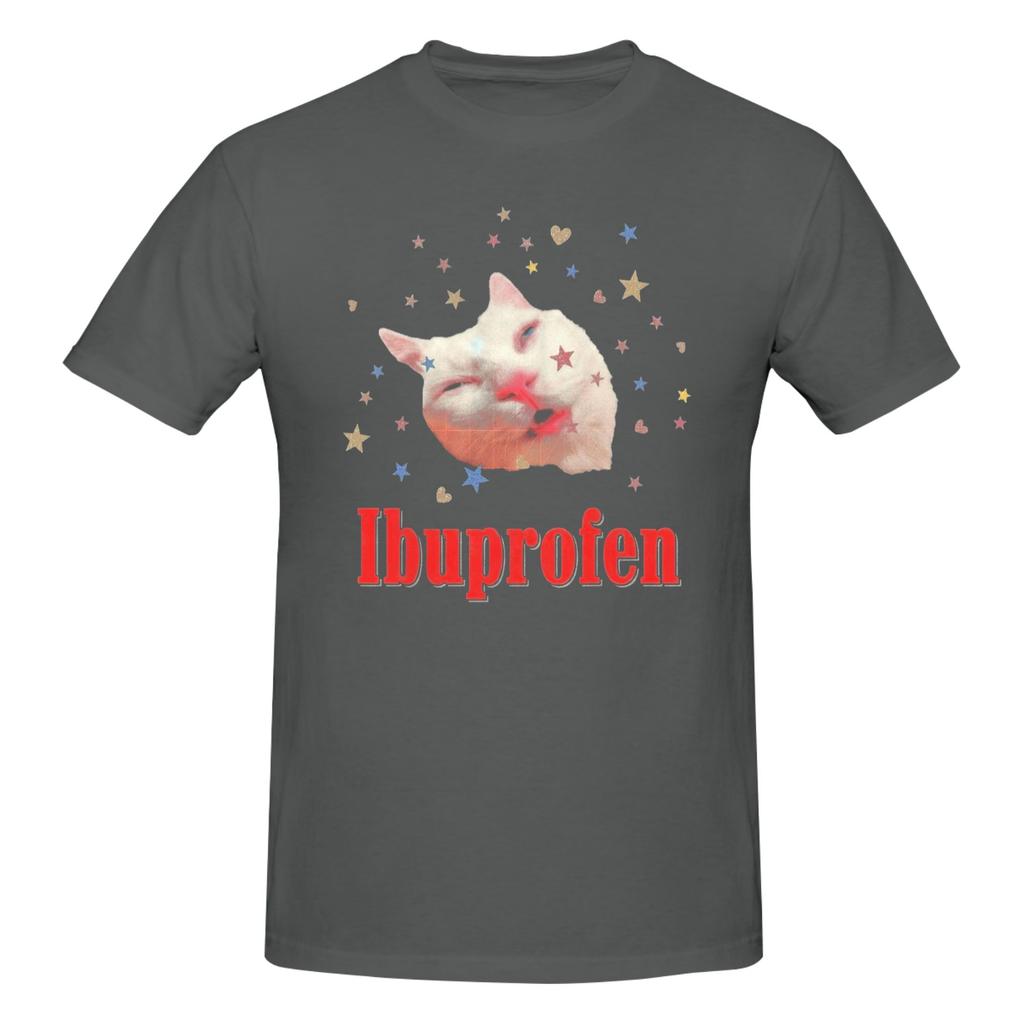 Piece Humorous Cat Funny  Cotton TShirt  Ibuprofen Cat Meme Tops Tees For Unisex