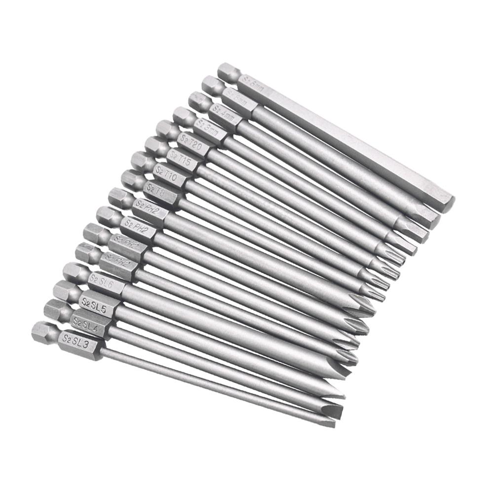 16-teiliger Satz Schrauberköpfe Sechskant Kreuzschlitz Hohl Schrauberkopf Kombination 100mm Lang Schraubendreher Einfach und Bequem